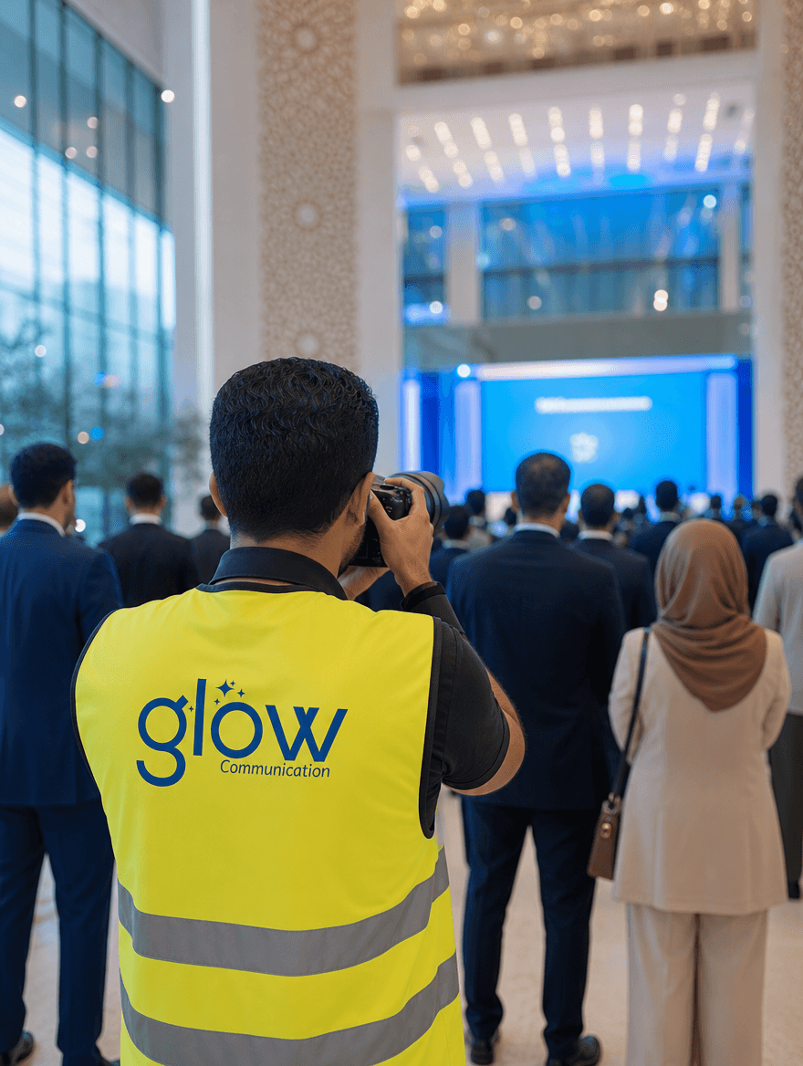 Photographe de l'équipe Glow Communication en couverture d'événement